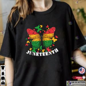 African American Freedom Black Pride Juneteenth Butterfly T Shirt 1 Ink In Action