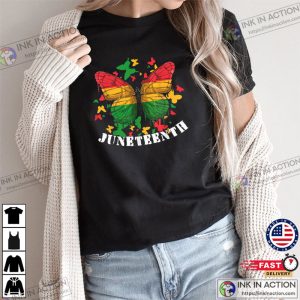 African American Freedom Black Pride Juneteenth Butterfly T Shirt 2 Ink In Action