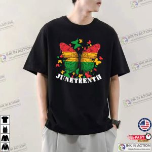 African American Freedom Black Pride Juneteenth Butterfly T Shirt 4 Ink In Action