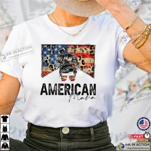 American Mama Design T-shirt, American Flag