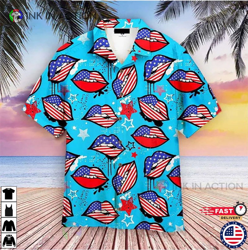 American Sexy Lips Holiday Beach Vacation Hawaiian Shirt - Ink In Action
