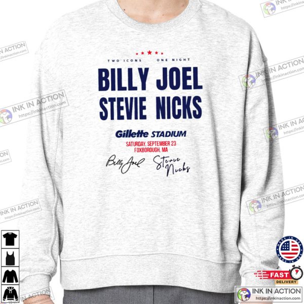 Billy Joel Stevie Nicks Tour 2023, Stevie Nicks and Billy Joel Concert Gillette Stadium Shirt