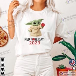 Baby Yoda Red Nose Day T Shirts 2023 Comic Relief Event Kids Tee Ink In Action
