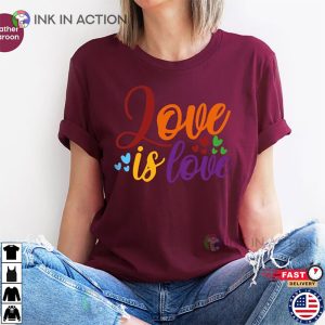 Bi Pride Love LGBT Rainbow T Shirt 1 Ink In Action