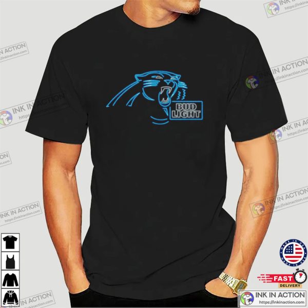 Blue Neon Panther Bud Light Shirt