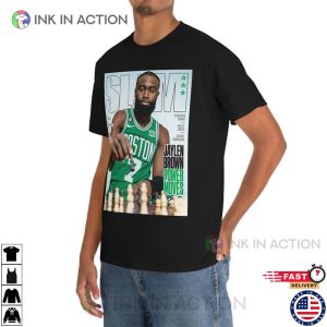 Boston Celtics Jaylen Brown Power Moves Slam Cover jaylen brown celtics Tee Shirt 2 Ink In Action