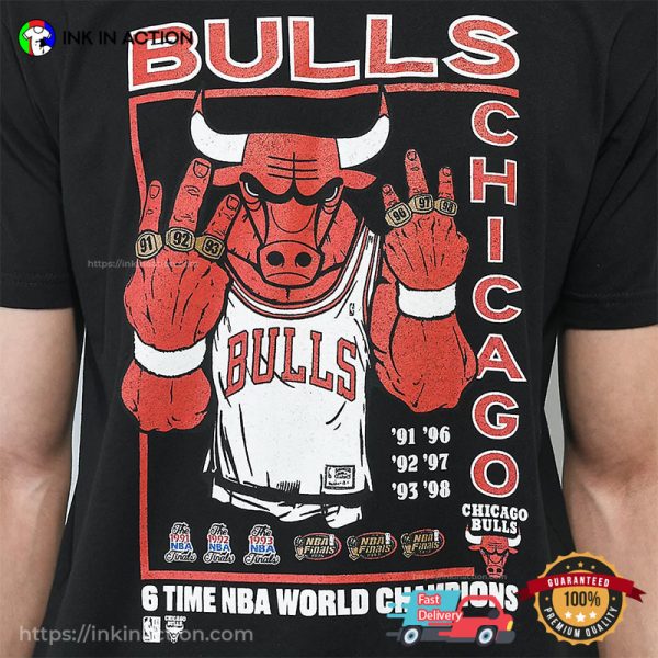 Bulls 6 Times NBA World Champions T-Shirt