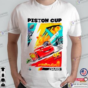 Cars Lightning McQueen piston cup Inspired Vintage Shirt 1 Ink In Action