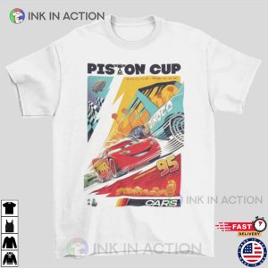 Cars Lightning McQueen piston cup Inspired Vintage Shirt 2 Ink In Action