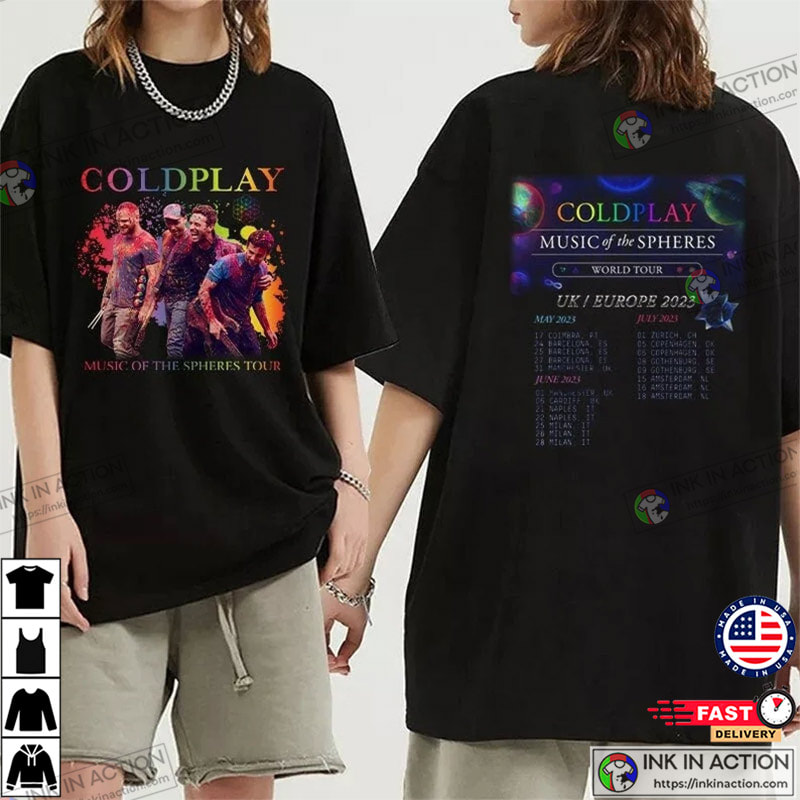 Coldplay Band 2023 Concert T-Shirt - Ink In Action