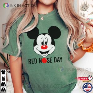 Comfort Colors Disney Red Nose Day 2023 Shirt Mickey Clown Nose 2 Ink In Action