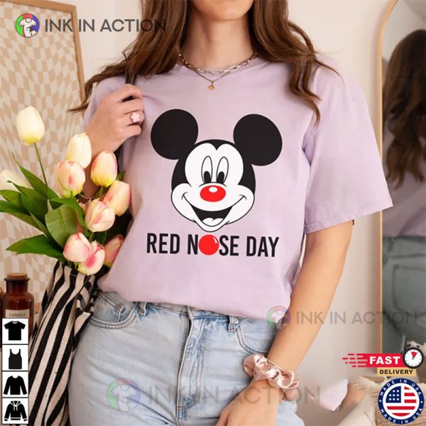 Comfort Colors Disney Red Nose Day 2023 Shirt, Mickey Clown Nose