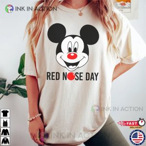 Comfort Colors Disney Red Nose Day 2023 Shirt Mickey Clown Nose 5 Ink In Action