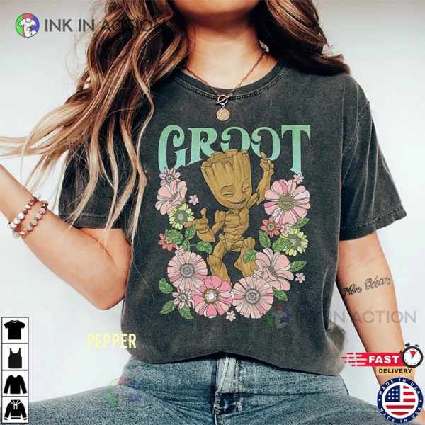 Comfort Colors Guardians Of The Galaxy Groot Floral Dance T-Shirt