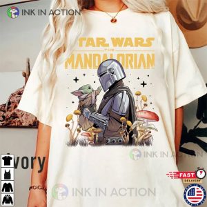 Comfort Colors Star Wars Shirt Retro Mandalorian And Baby Yoda 2 Ink In Action