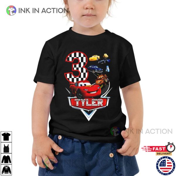 Custom Disney Cars Characters Birthday Number Shirt With Matching Family Shirts