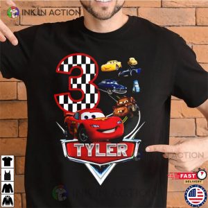 Custom disney cars characters Birthday Number Shirt with Matching Family Shirts 2 Ink In Action 1