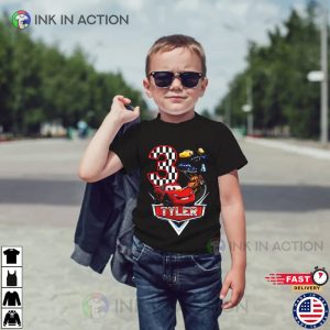Custom disney cars characters Birthday Number Shirt with Matching Family Shirts 3 Ink In Action