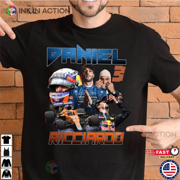 Daniel Ricciardo Grand Prix F1, McLaren Daniel Ricciardo Racing 90s T-shirt