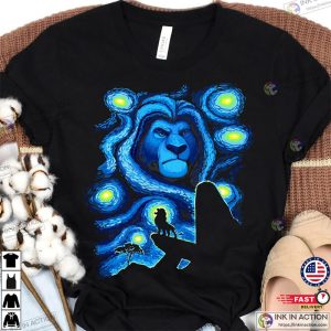Disney Lion King Mufasa Starry Night pride rock lion king T Shirt 5 Ink In Action