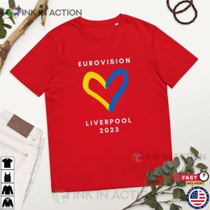 Eurovision Liverpool Ukraine Heart Unisex T shirt 2 Ink In Action