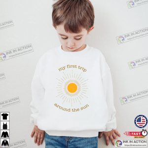 First Trip Around The Sun Toddler Shirt, Retro One Year Old Tee