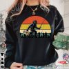 Funny Bigfoot Bass Fishing Retro Shirt