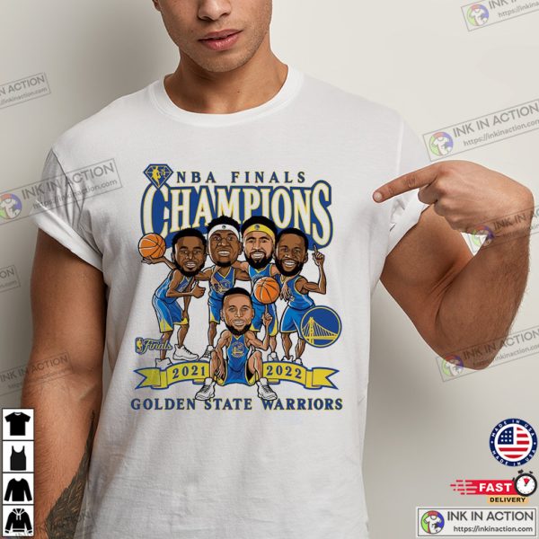 Golden State Warriors 2022 NBA Finals Champions, 2022 NBA Champs Caricature T-Shirt