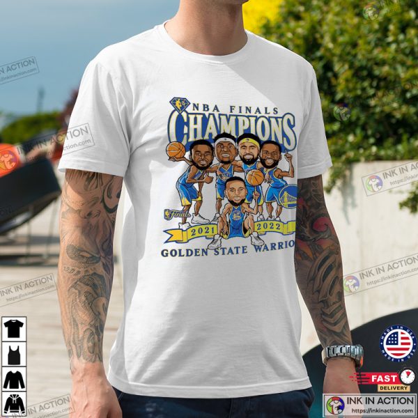 Golden State Warriors 2022 NBA Finals Champions, 2022 NBA Champs Caricature T-Shirt