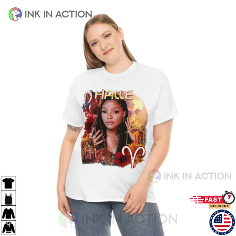 Halle Bailey Vintage Inspired Zodiac Astrology Tshirt, Little Mermaid