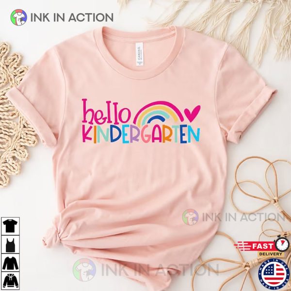 Hello Kindergarten Colorful Rainbow Shirt, Back To School Outfit