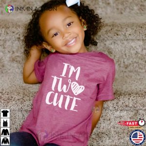 Im Two Cute Heart 2nd birthday Shirt birthday gifts for baby 2