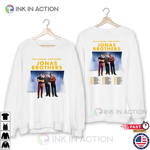 Jonas Brother’s Five Albums One Night Shirt, Jonas Brothers Concert