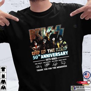 Kiss End Of The Road 50th Anniversary 1973 2023 Signatures T Shirt 2 Ink In Action