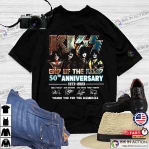 Kiss End Of The Road 50th Anniversary 1973 2023 Signatures T Shirt Ink In Action