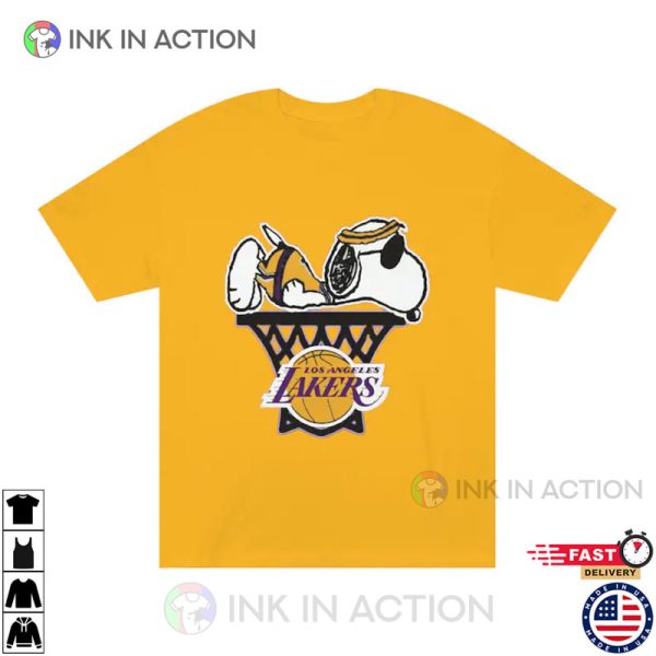 Los Angeles Lakers Snoopy Graphic T-shirt, Nba Los Angeles Lakers