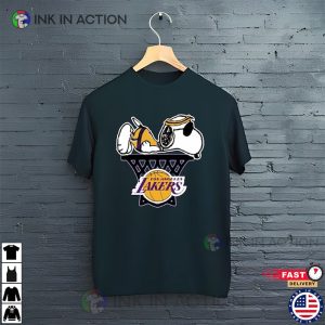 Los Angeles Lakers Snoopy Graphic T shirt nba los angeles lakers 2 Ink In Action