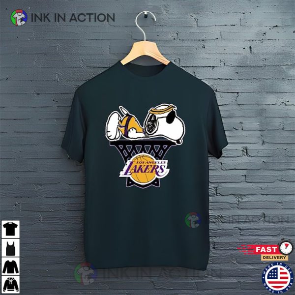 Los Angeles Lakers Snoopy Graphic T-shirt, Nba Los Angeles Lakers