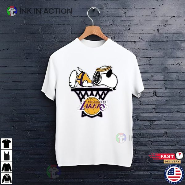 Los Angeles Lakers Snoopy Graphic T-shirt, Nba Los Angeles Lakers