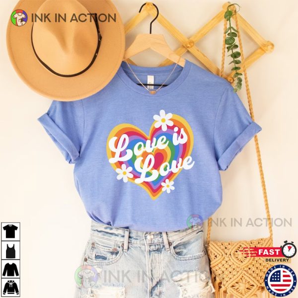 Love Is Love Vintage Style Pride Shirt, Gay Rainbow