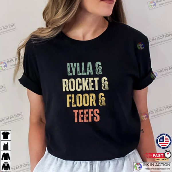 Lylla & Rocket & Floor & Teefs Shirt, Guardians Of The Galaxy Raccoon