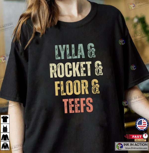 Lylla & Rocket & Floor & Teefs Shirt, Guardians Of The Galaxy Raccoon