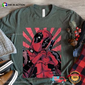 Marvel Deadpool Closed Hand Heart funny tee shirts 3 Ink In Action