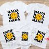 Matching Family One Birthday Shirt Smiley Bolt Eyes Birthday