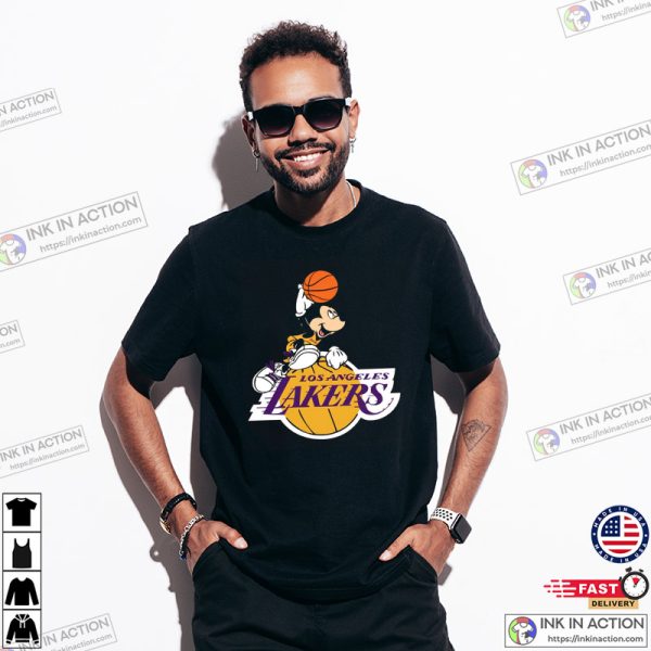 Mickey Basketball LA Shirt, NBA Los Angeles Lakers