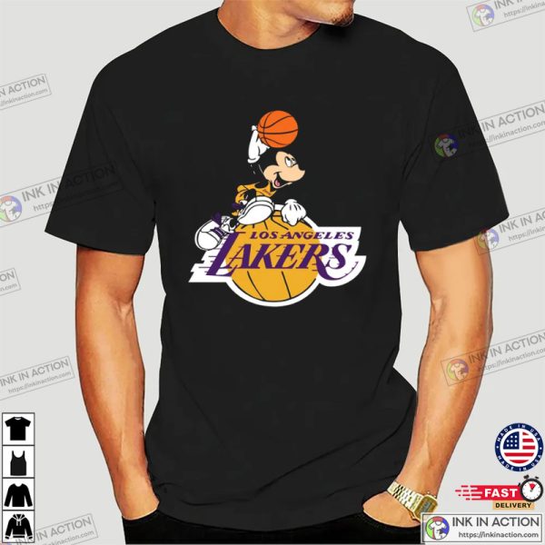 Mickey Basketball LA Shirt, NBA Los Angeles Lakers