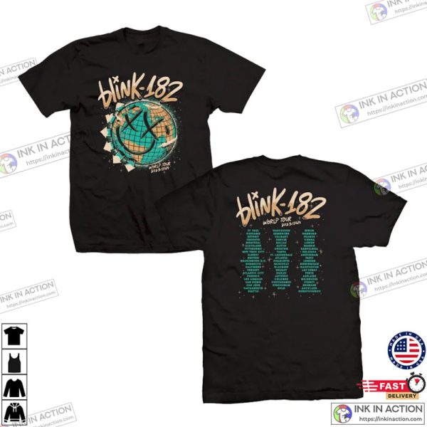 News 2 Sided Blink 182 The World Tour 2023 2024, Blink 182 The Rock Show Shirt