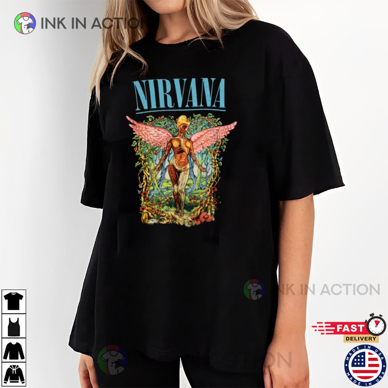 Nirvana Tour In Utero Angel Forest T-Shirt Nirvana Tour In Utero Angel Forest T-Shirt