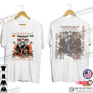 OneRepublic 2023 Europe Tour Shirt OneRepublic Rock Band Concert For Fan 1 Ink In Action