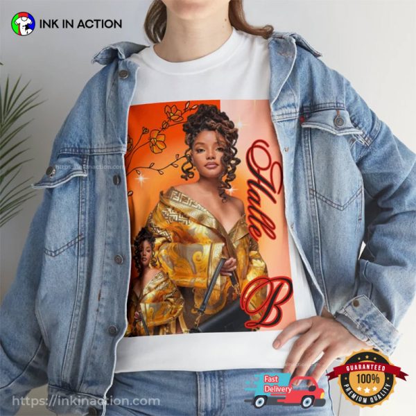 Orange Halle Bailey Graphic Tee, Black Girl Magic Shirt